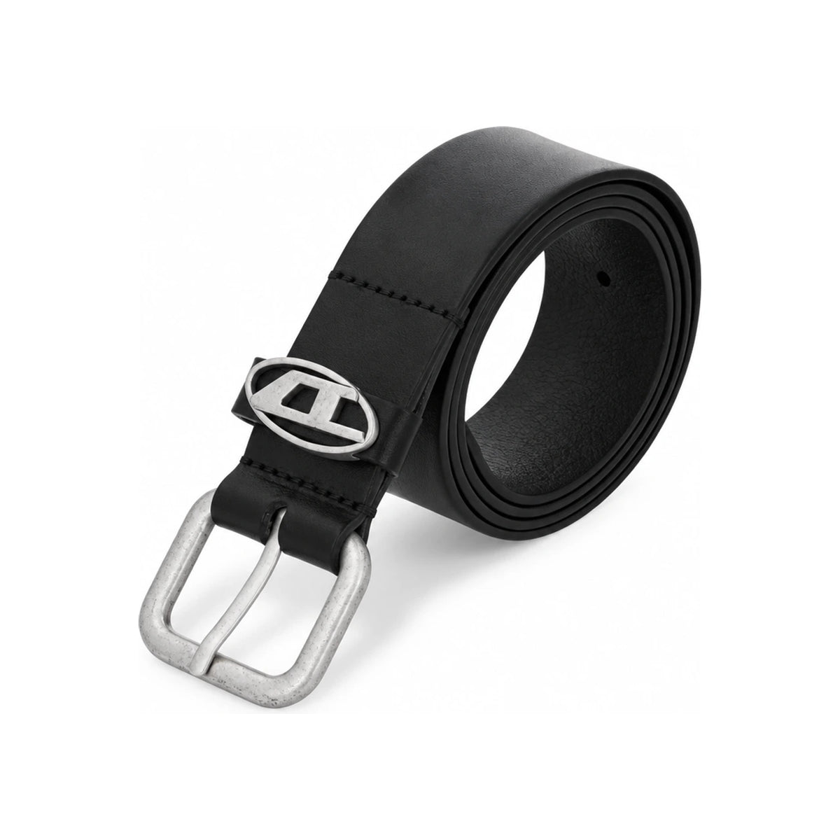 DIESEL Black Leather Belt for Men