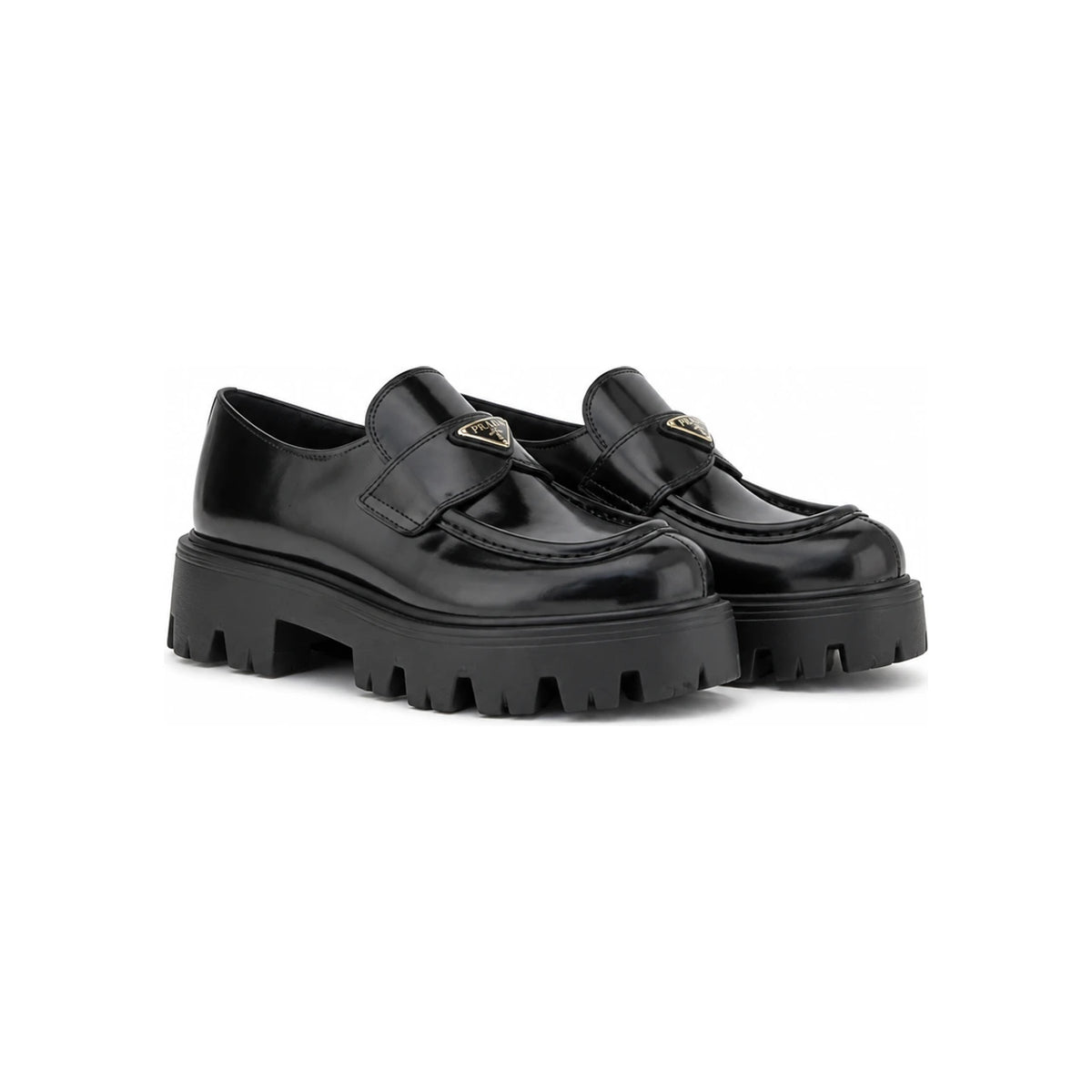 PRADA Black Leather Loafers
