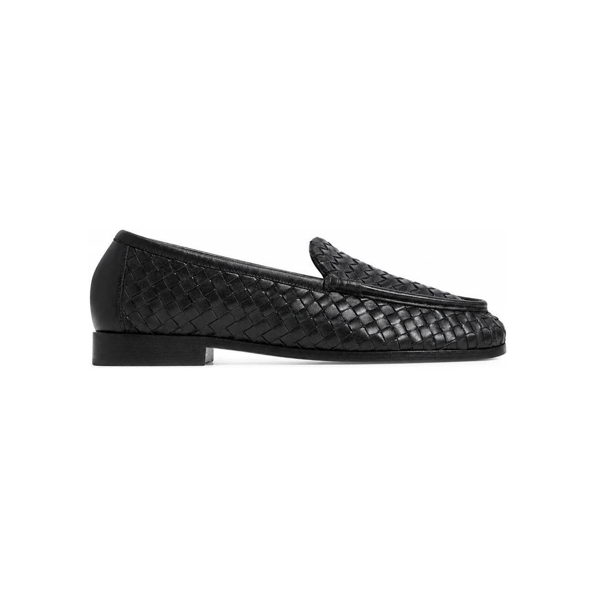 Bottega Veneta Black Leather Silenzio Loafers