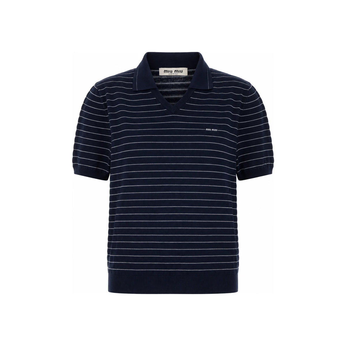 Miu Miu Wool Knit Polo Shirt Black