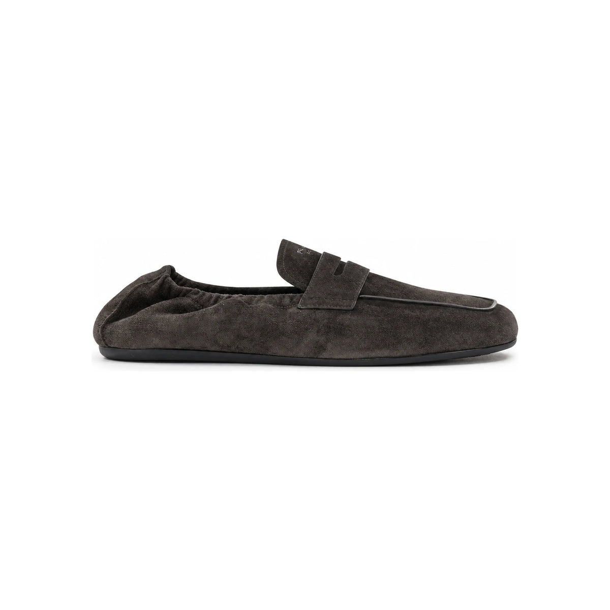 PRADA Black Leather Slip-On Loafer for Men