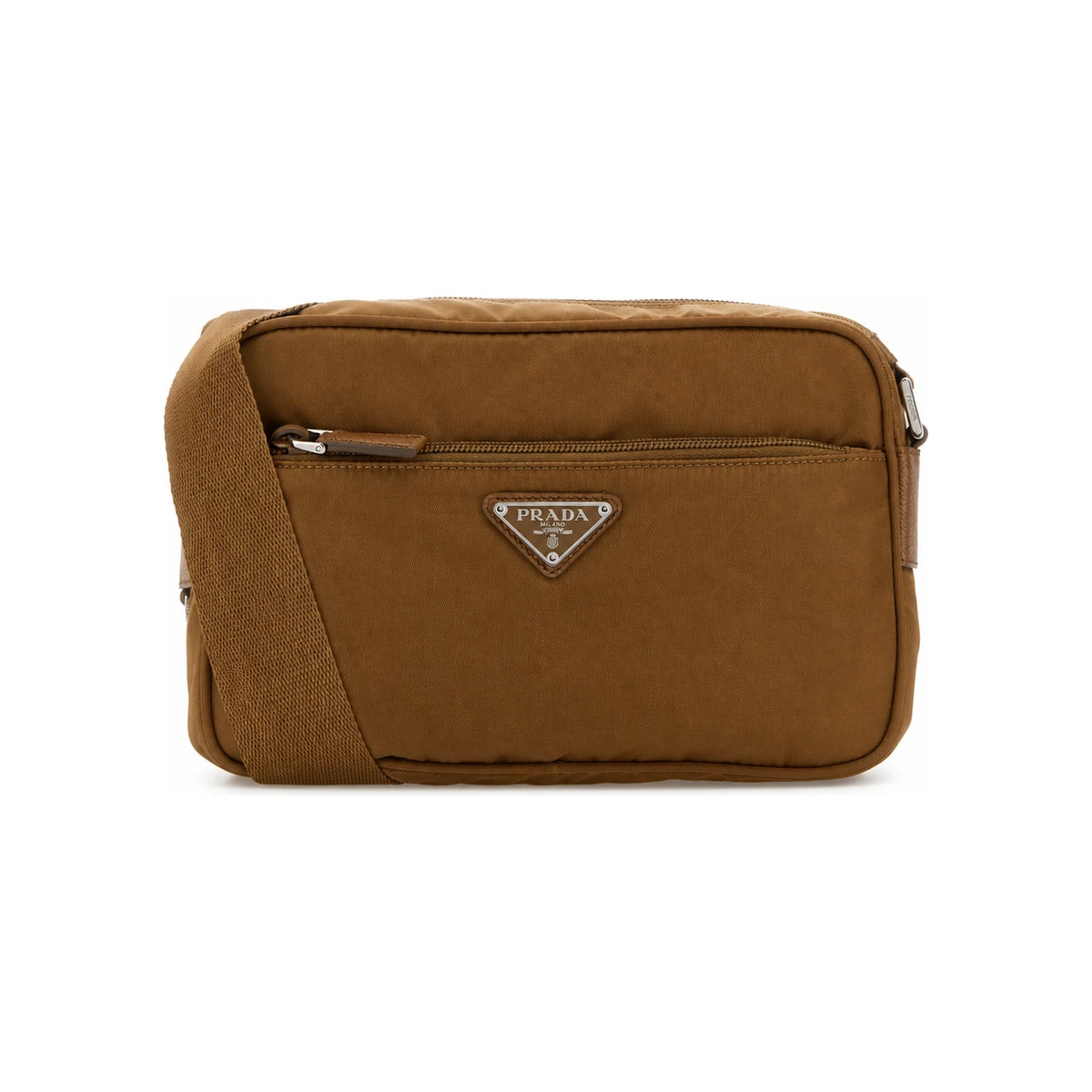 PRADA Leather Crossbody Bag Brown