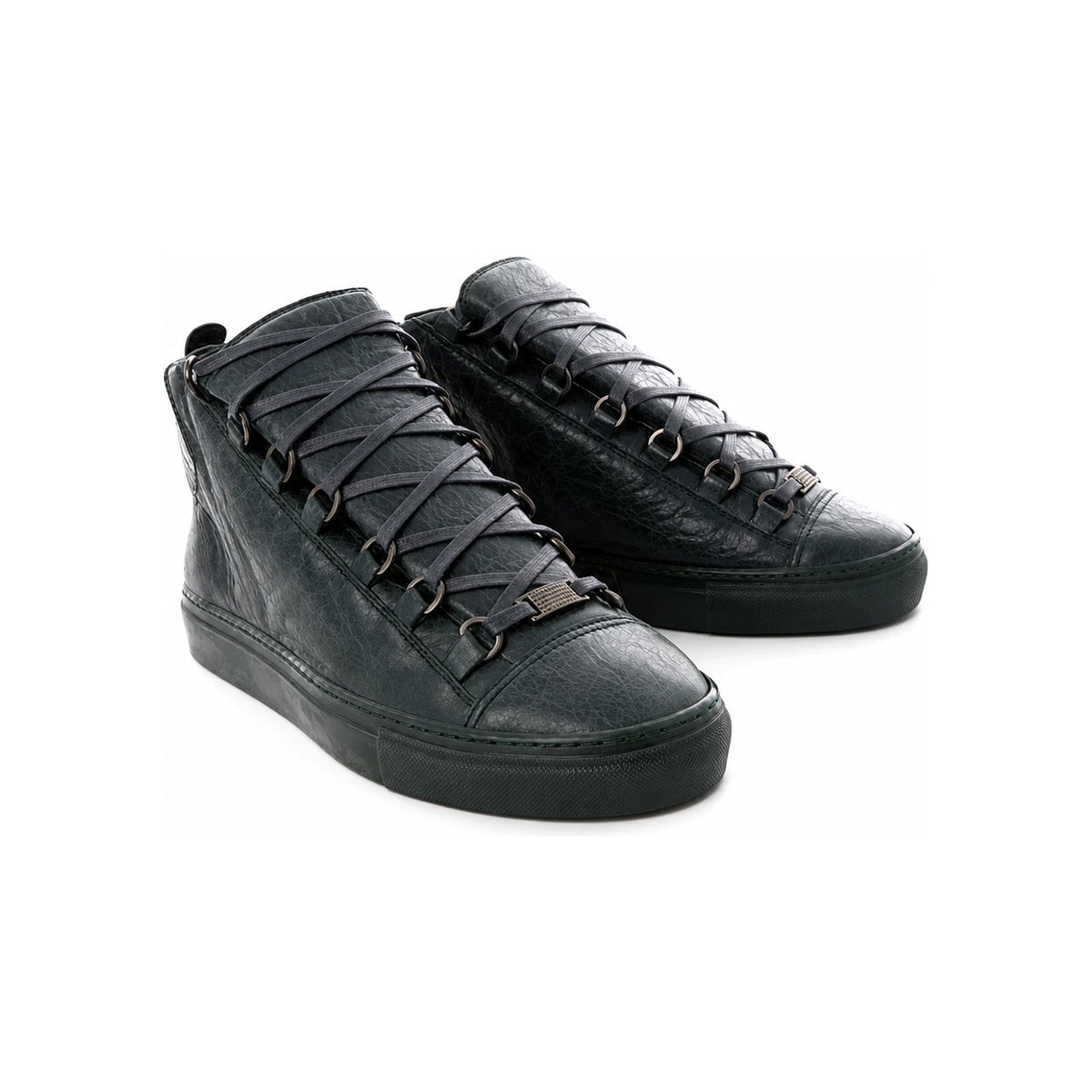 BALENCIAGA All Leather High-Top Sneakers
