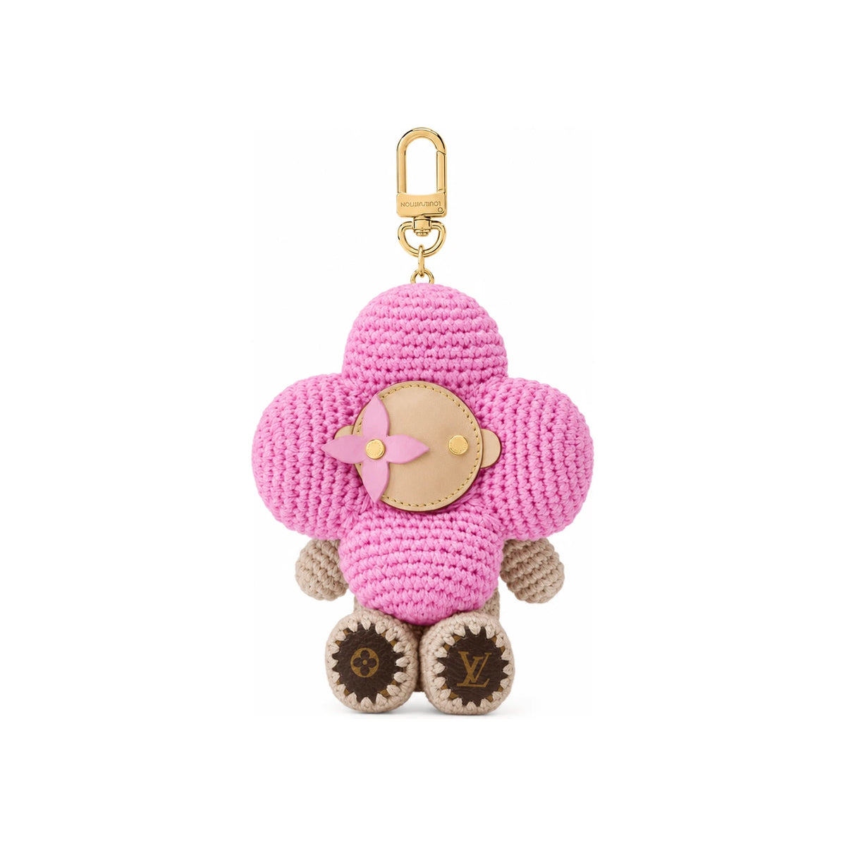 Louis Vuitton Vivienne Crochet Bag Charm Pink Keyring M03963