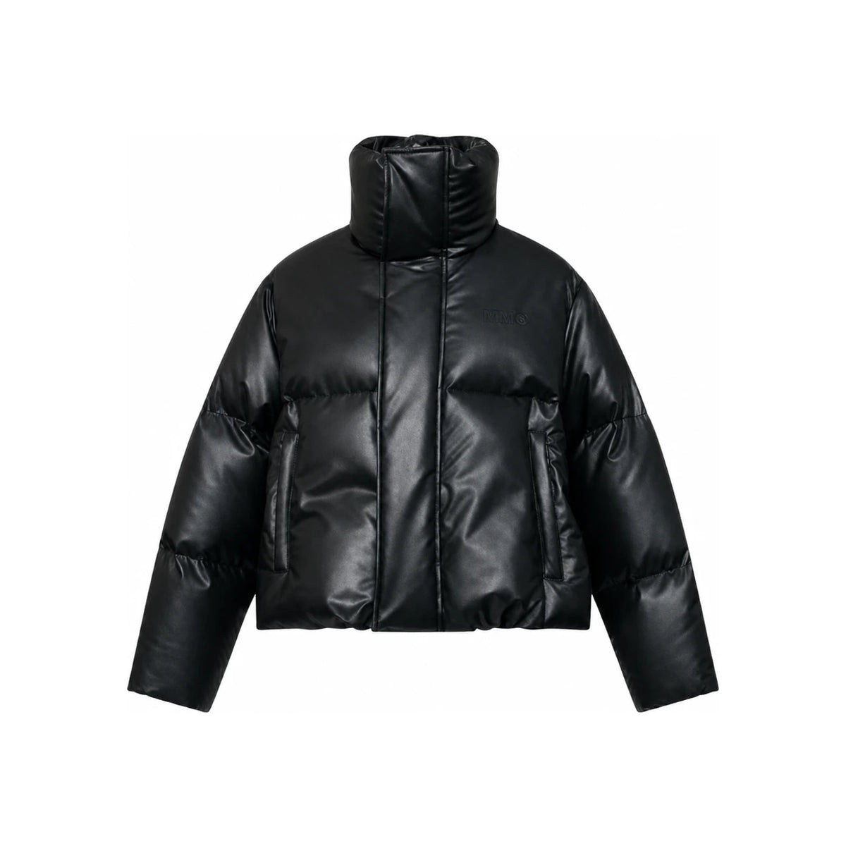 MM6 Padded Faux Leather Puffer Jacket