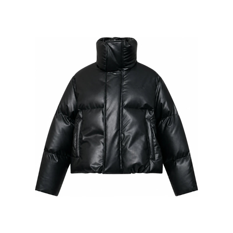 MM6 Padded Faux Leather Puffer Jacket
