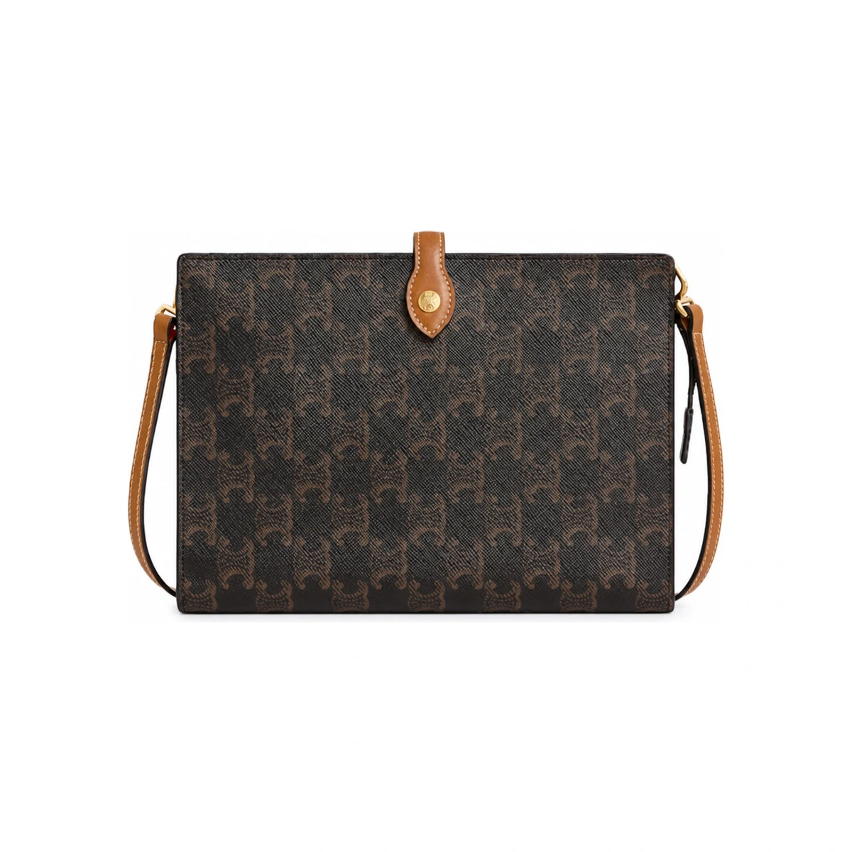 CELINE Small Ava Triomphe Canvas Natural Calfskin Shoulder Bag
