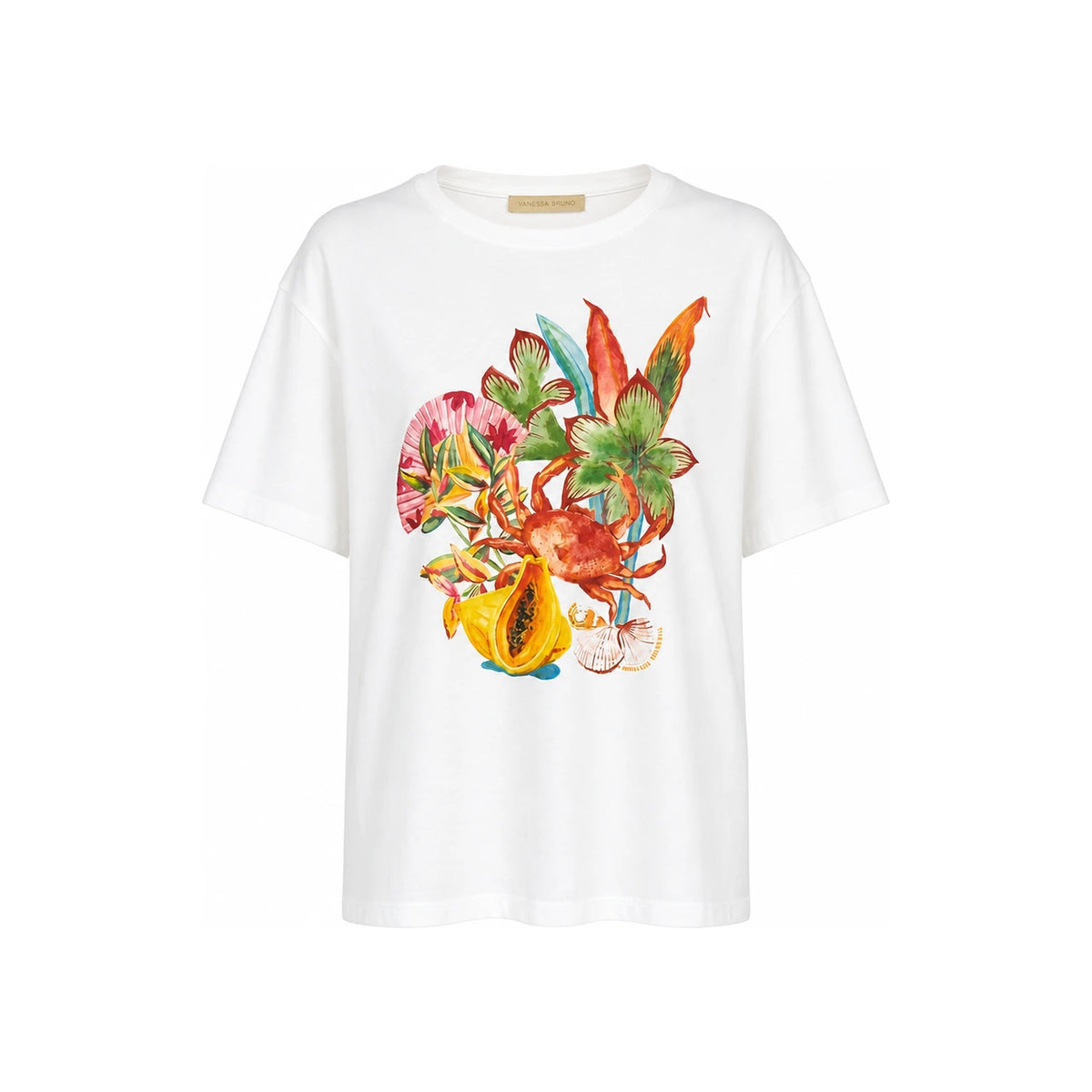Vanessa Bruno Womens Short Sleeve T-Shirt White Cotton Top