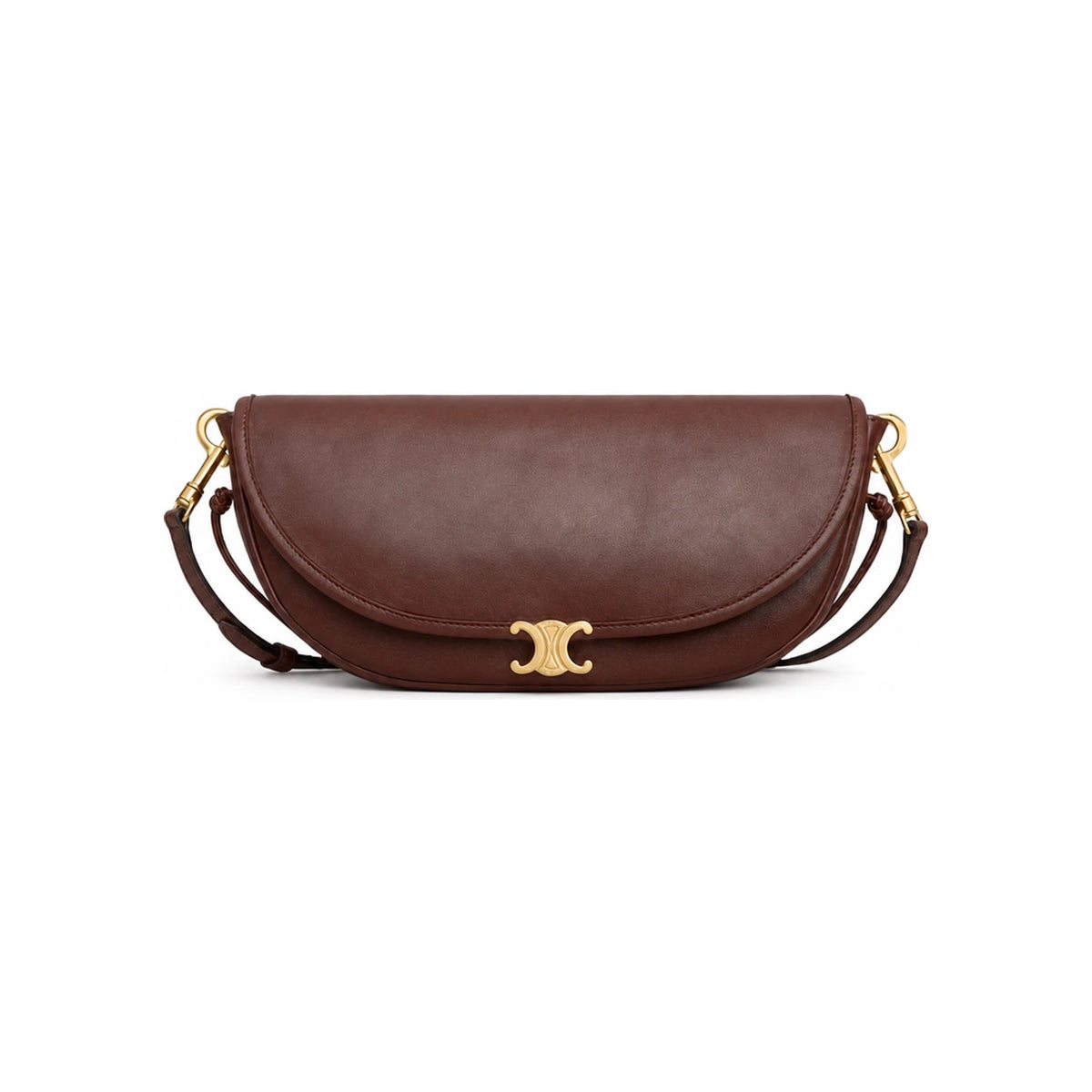 CELINE Little Half Moon Soft Triomphe Supple Shiny Lambskin Shoulder Bag