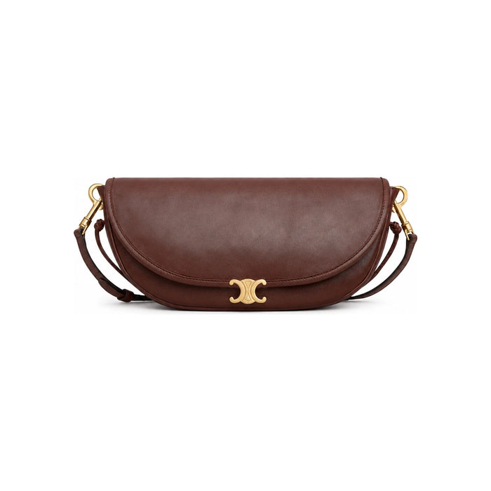CELINE Little Half Moon Soft Triomphe Supple Shiny Lambskin Shoulder Bag