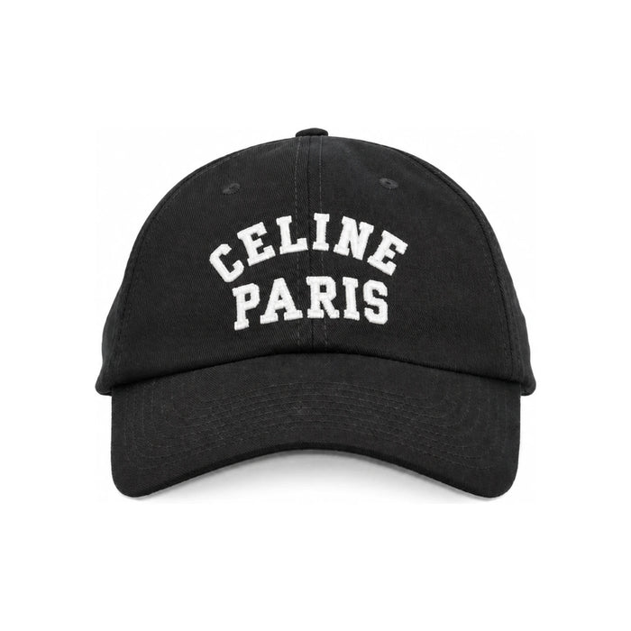 CELINE Rithulier Cotton Twill Black White Cap AA0MI2U74 38WI