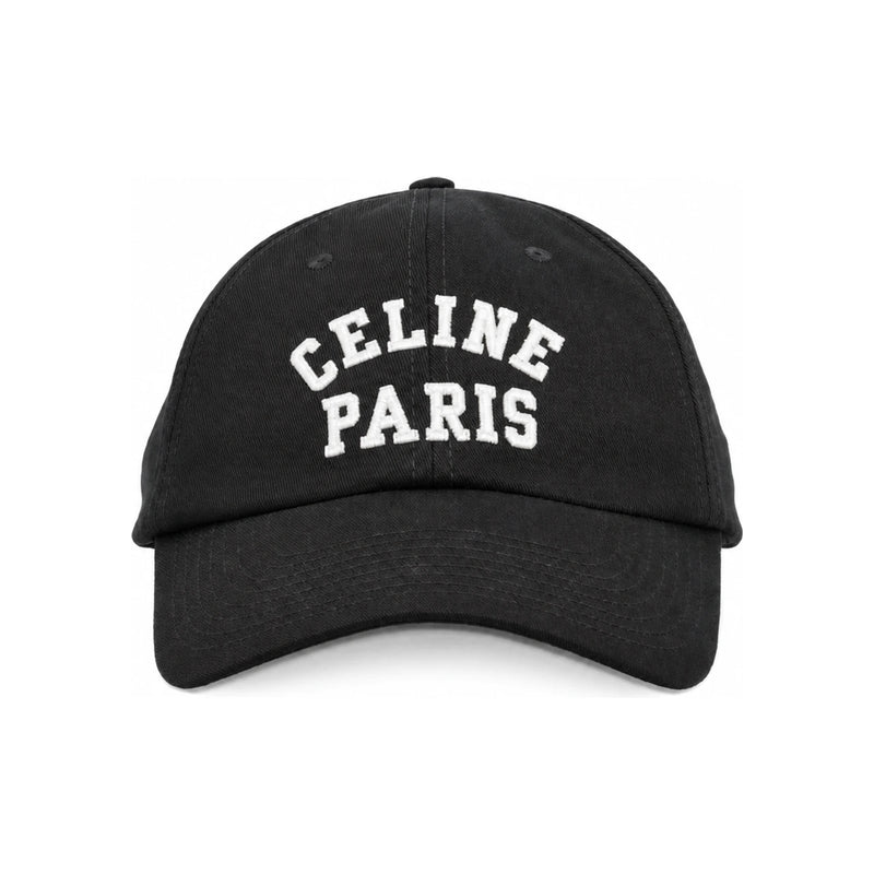 CELINE Rithulier Cotton Twill Black White Cap AA0MI2U74 38WI