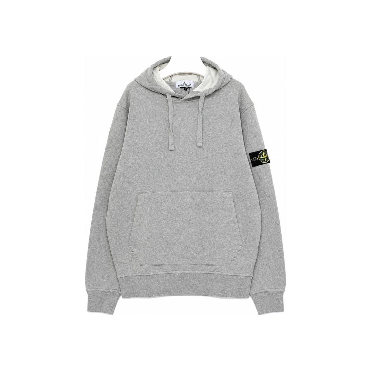 STONE ISLAND Dust Grey Melange Cotton Logo Hoodie Sweat L2S156100062 S0M51 V0M64