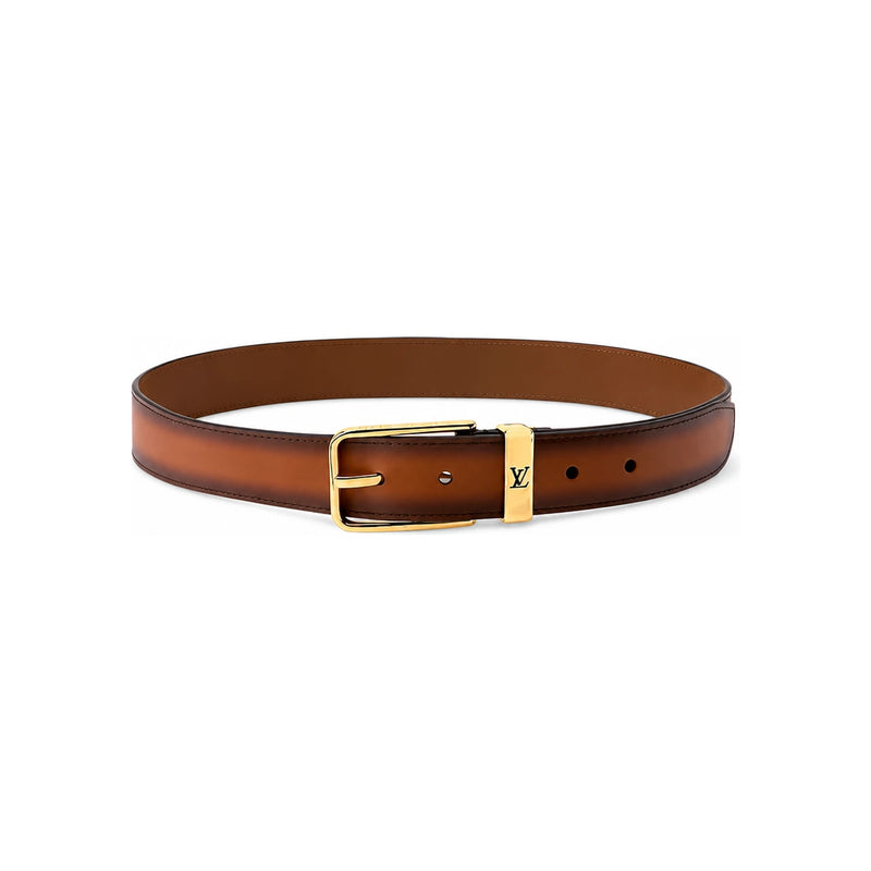 Louis Vuitton Patinated Brown Leather Pont Neuf 35mm Belt M4506