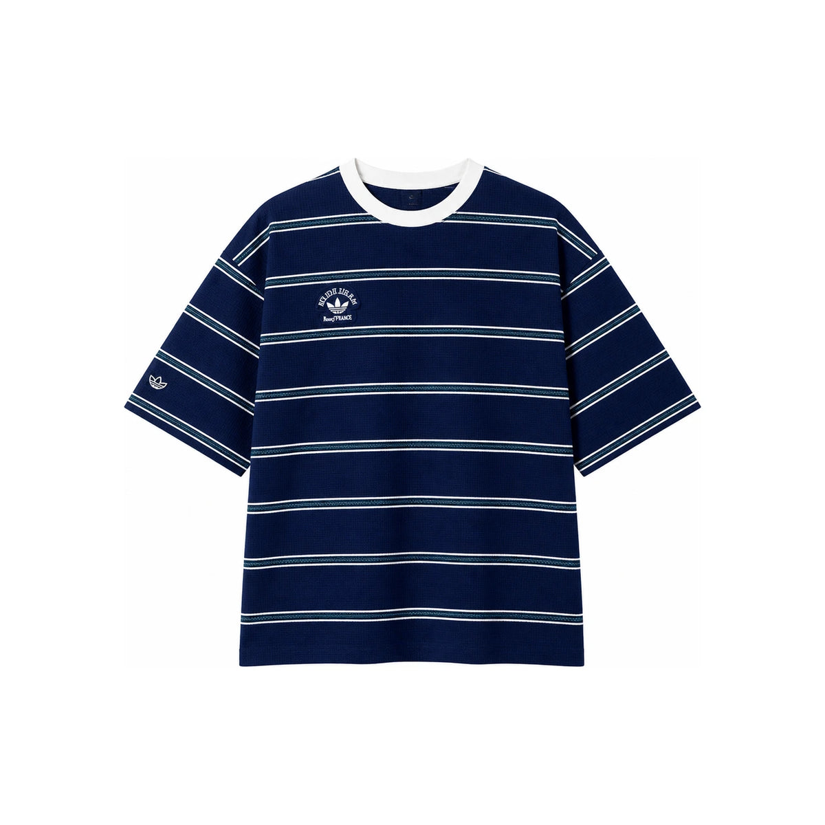 Adidas Men’s Short Sleeve T-Shirt KW8248 NIGHT INDIGO OFF WHITE COURT GREEN DOM