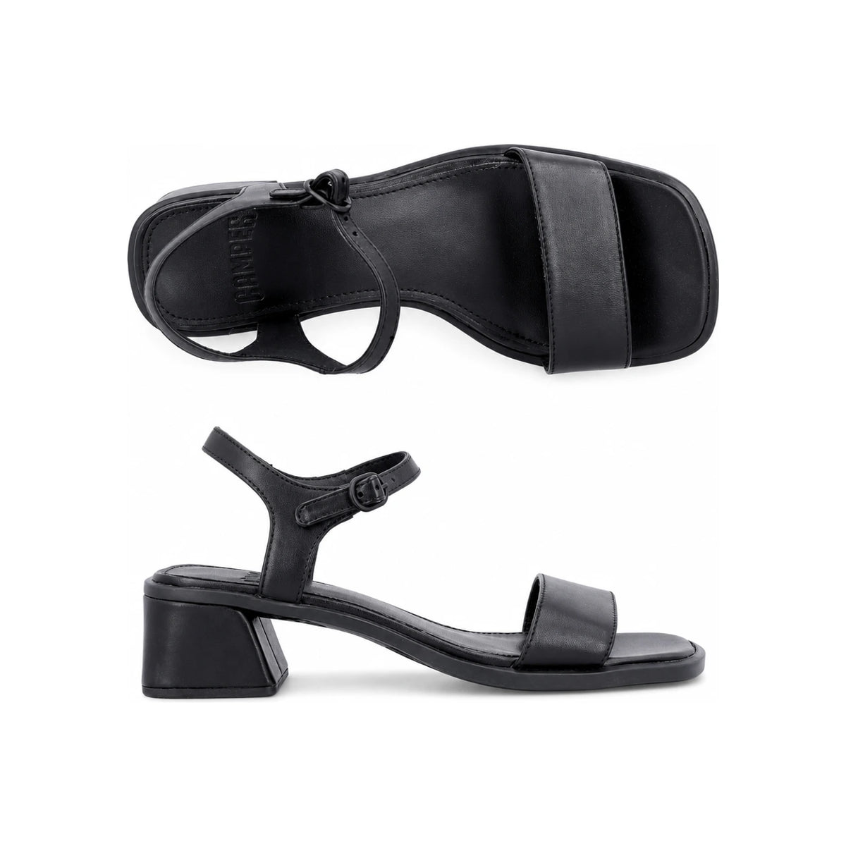 Camper Cora Leather Sandals Women Black