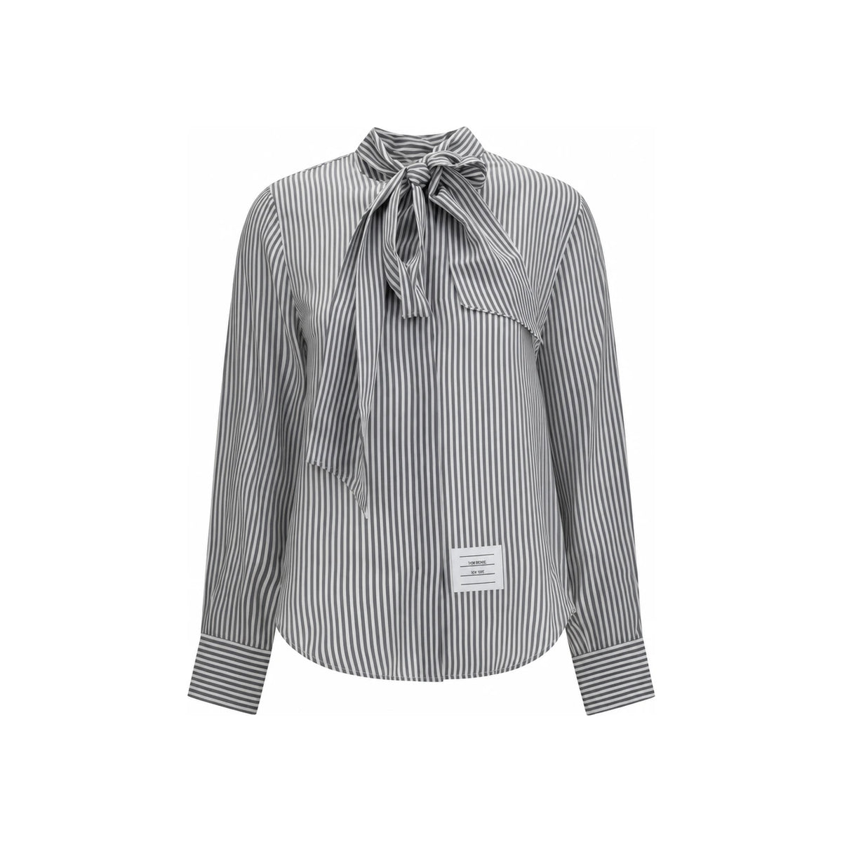 THOM BROWNE Long Sleeve Button-Up Shirt Gray Women’s Cotton