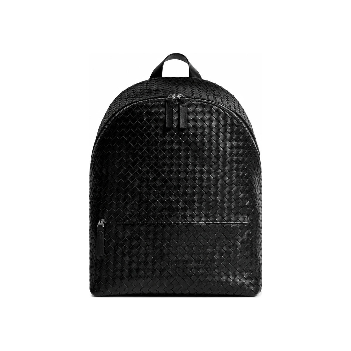 Bottega Veneta Intrecciato 1975 Leather Backpack Black