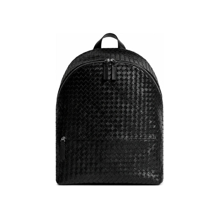 Bottega Veneta Intrecciato 1975 Leather Backpack Black