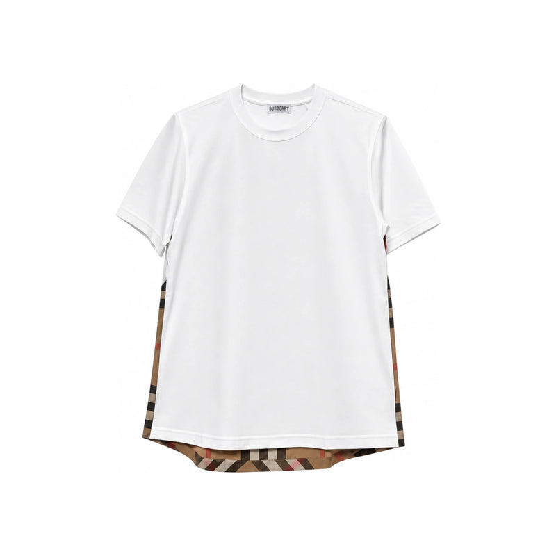 BURBERRY White Check Detail NOLA T-Shirt 8120997