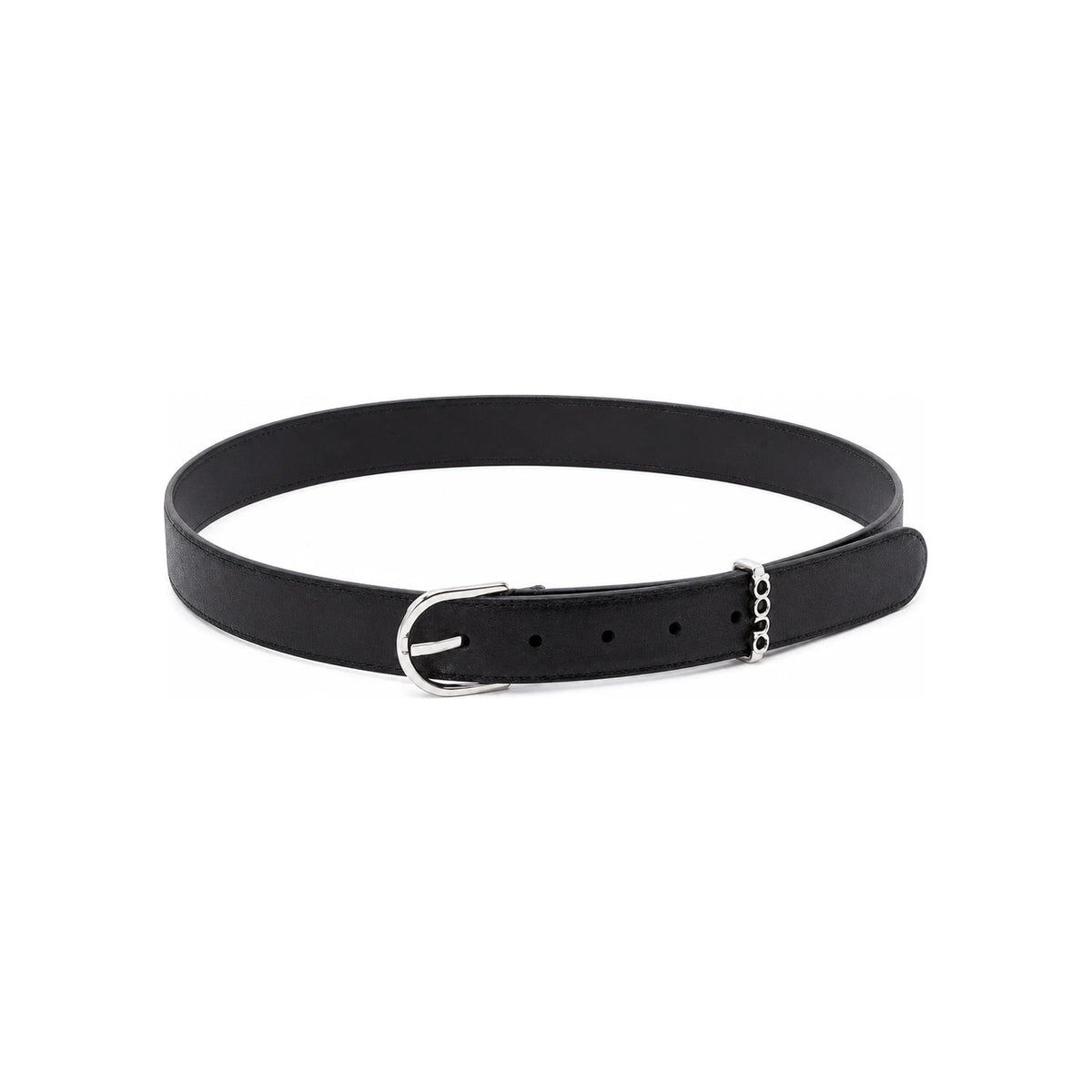 GUCCI Black Leather Belt with Logo Detail