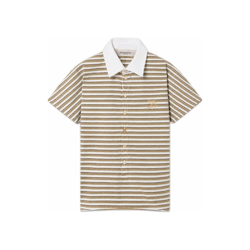 GOLDEN GOOSE Contrasting Collar Stripe Jersey Polo T-Shirt