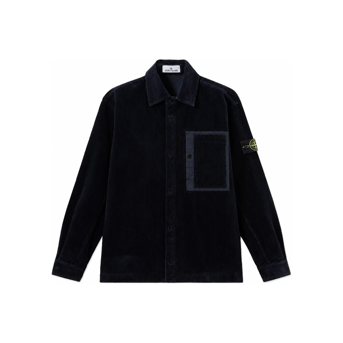 STONE ISLAND Organic Cotton Corduroy Overshirt Jacket Black Men