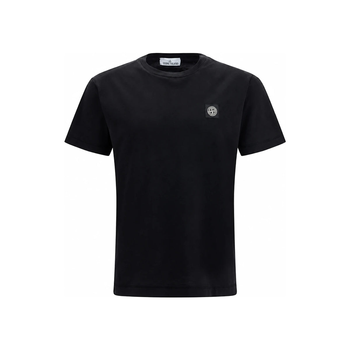 STONE ISLAND Black Cotton Short Sleeve T-Shirt