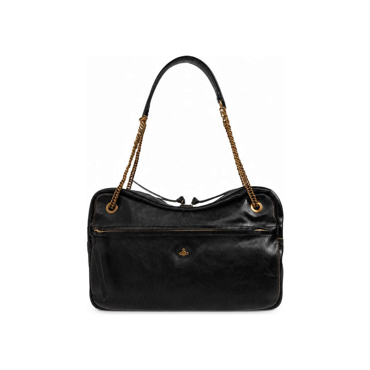 Vivienne Westwood Dolce Large Shoulder Bag Black Leather
