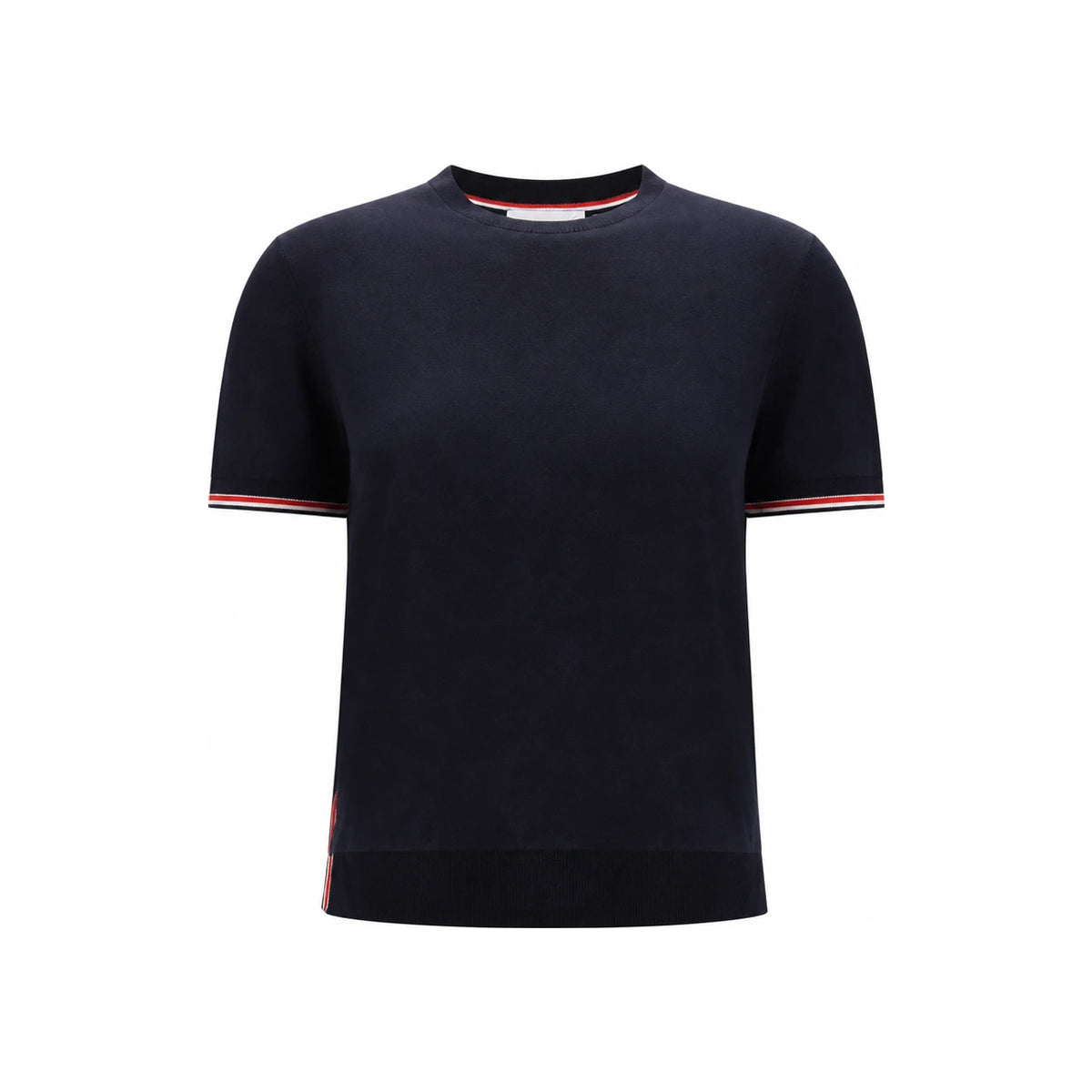 THOM BROWNE Navy Cotton Short Sleeve T-Shirt