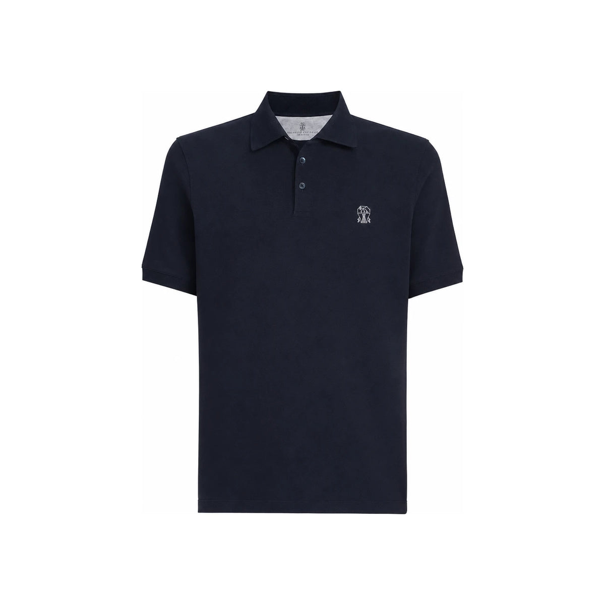 Brunello Cucinelli Embroidered Logo Navy Polo Shirt Unisex