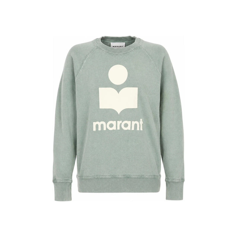 Isabel Marant Velvet Logo Sweatshirt Sage Ecru