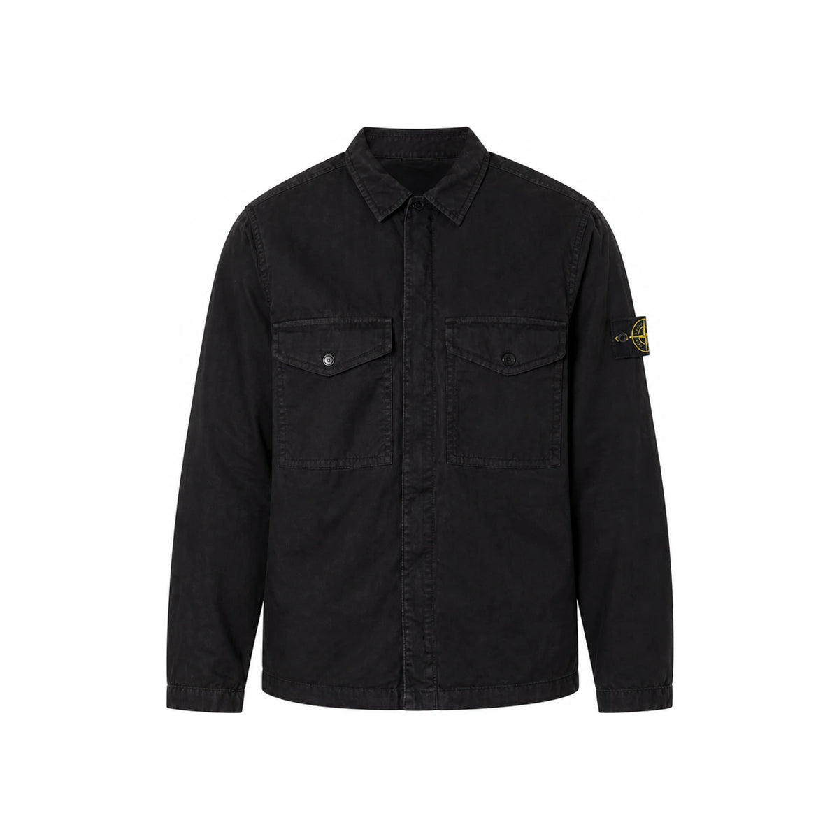 STONE ISLAND Stretch Organic Cotton Twill Zip Overshirt Jack 1200003 S0A10 V0029