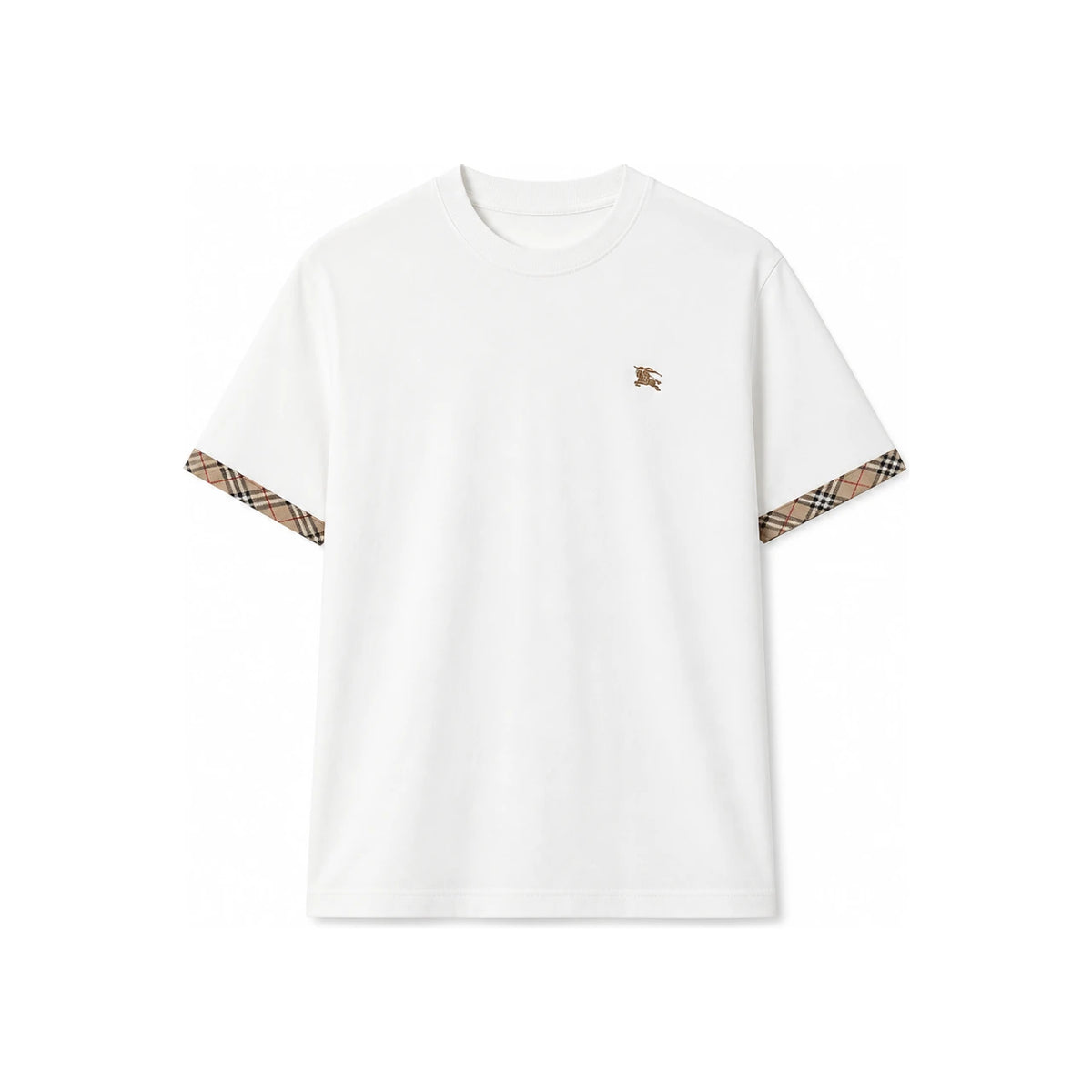 BURBERRY Check Trim Cotton T-Shirt 8123491