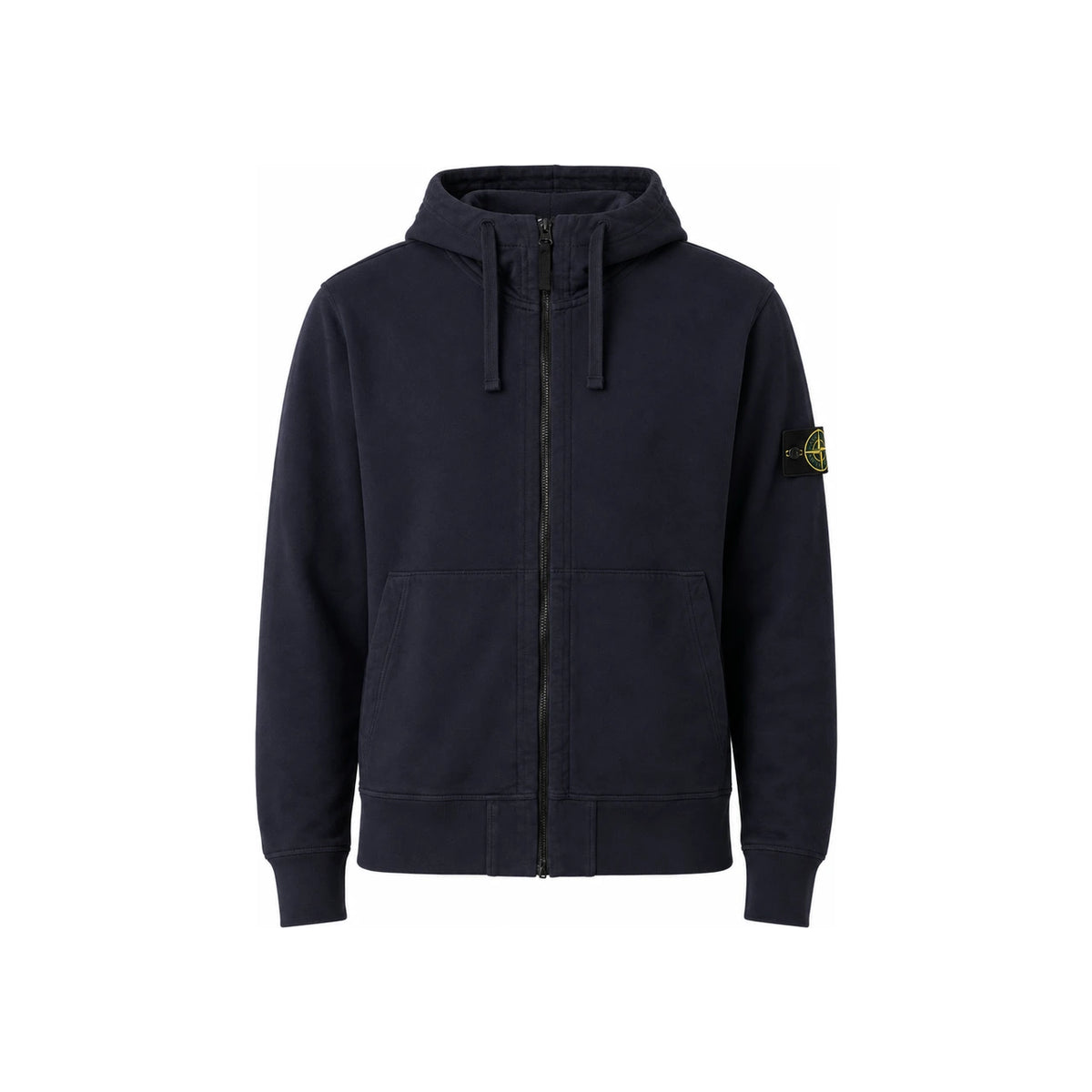STONE ISLAND Men’s Cotton Fleece Hooded Zip Jacket Navy