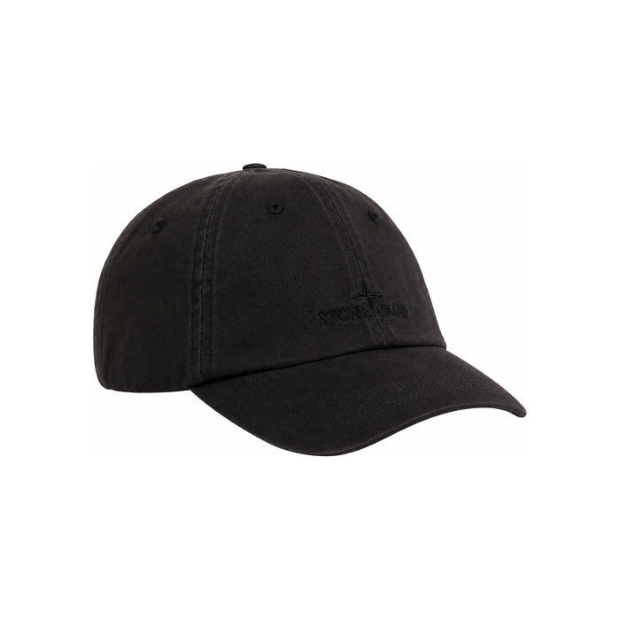 STONE ISLAND Cotton Gabardine Baseball Cap Black Men’s