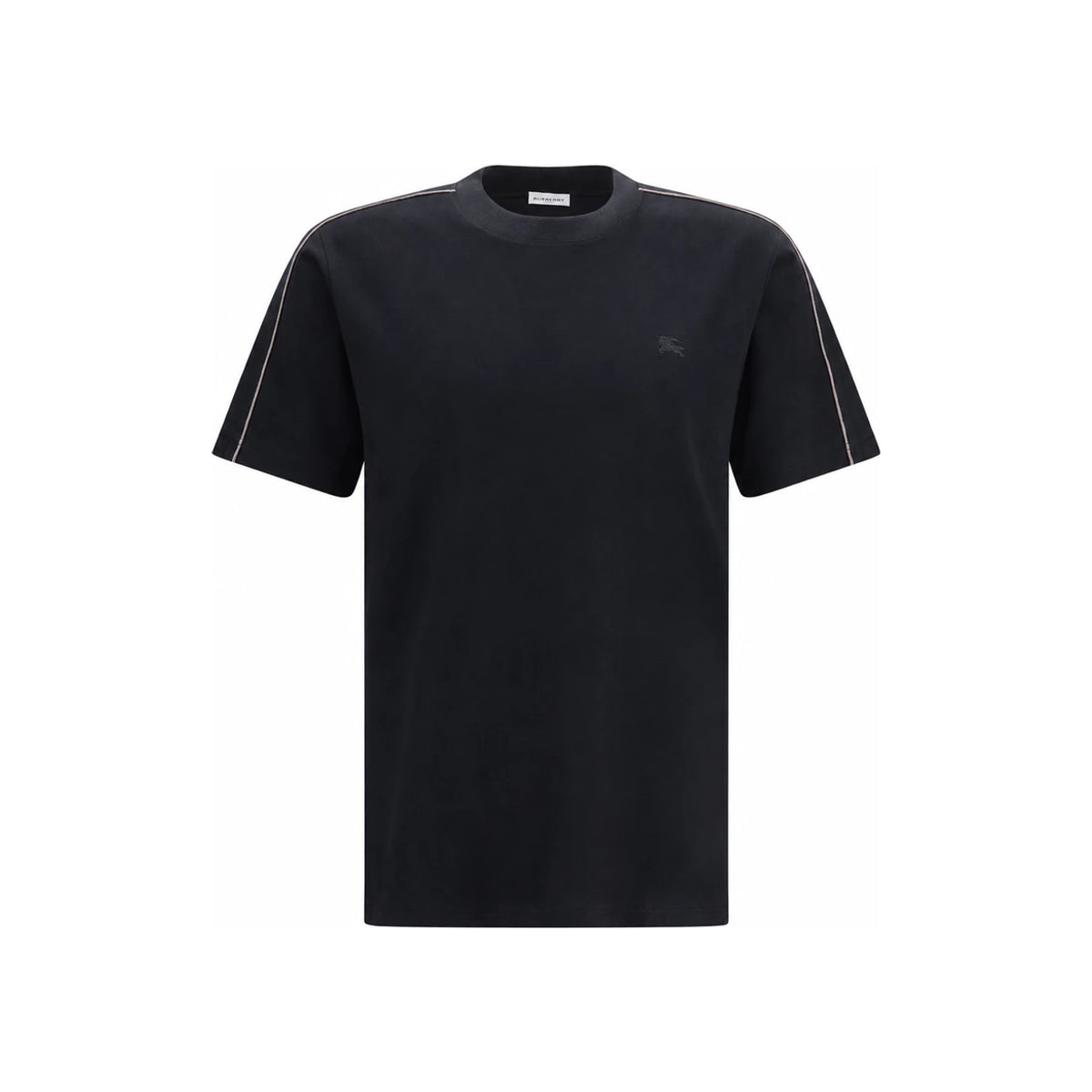BURBERRY Black Cotton Logo Short Sleeve T-Shirt for Men