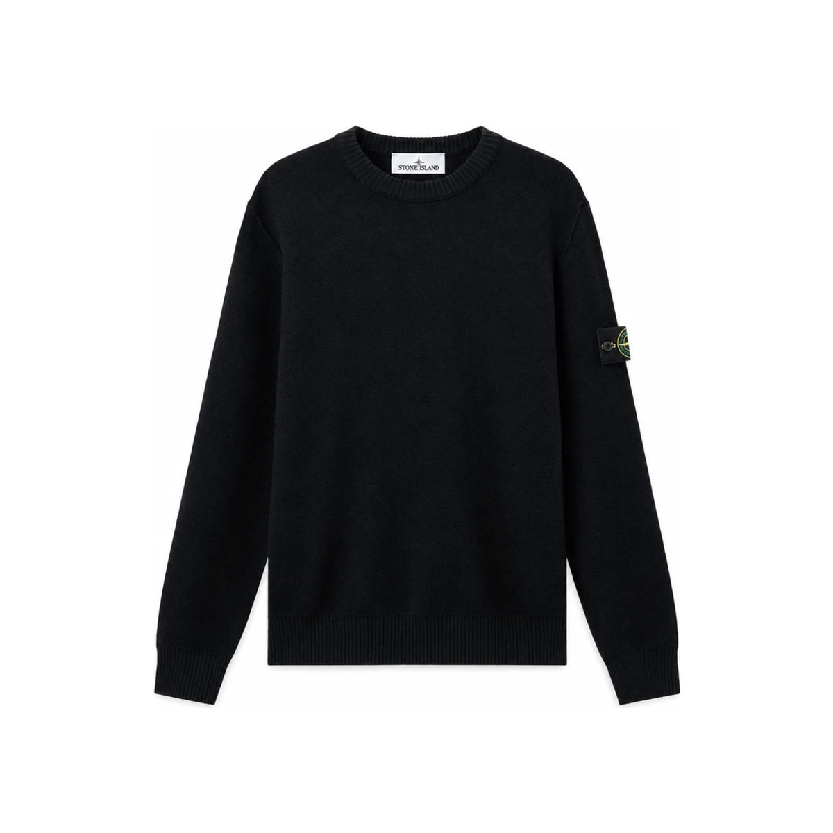 STONE ISLAND Loose Fit Crewneck Knit Sweater Black Men