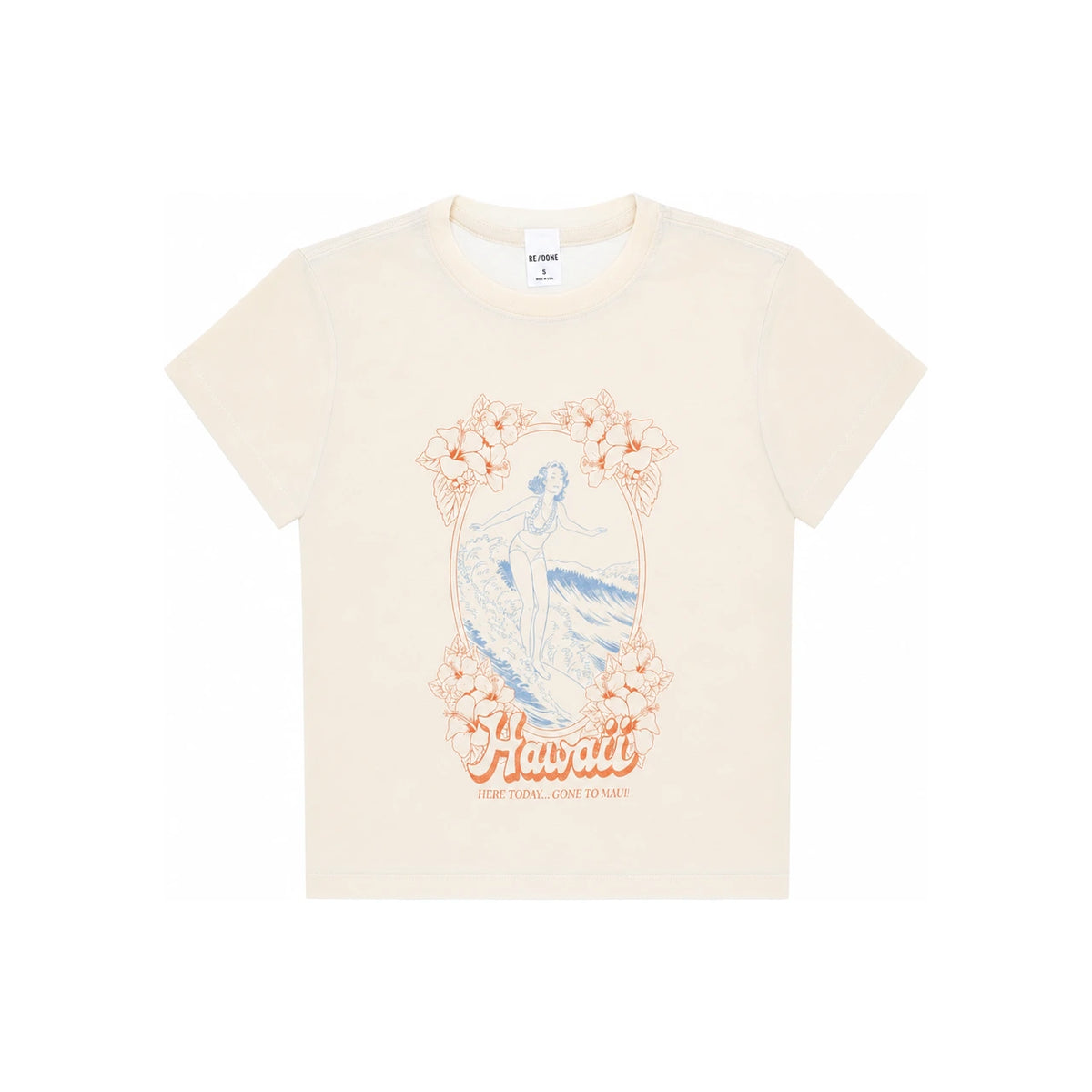 RE/DONE Classic Hawaii Graphic Short Sleeve T-Shirt for Women 792 02WCGT392