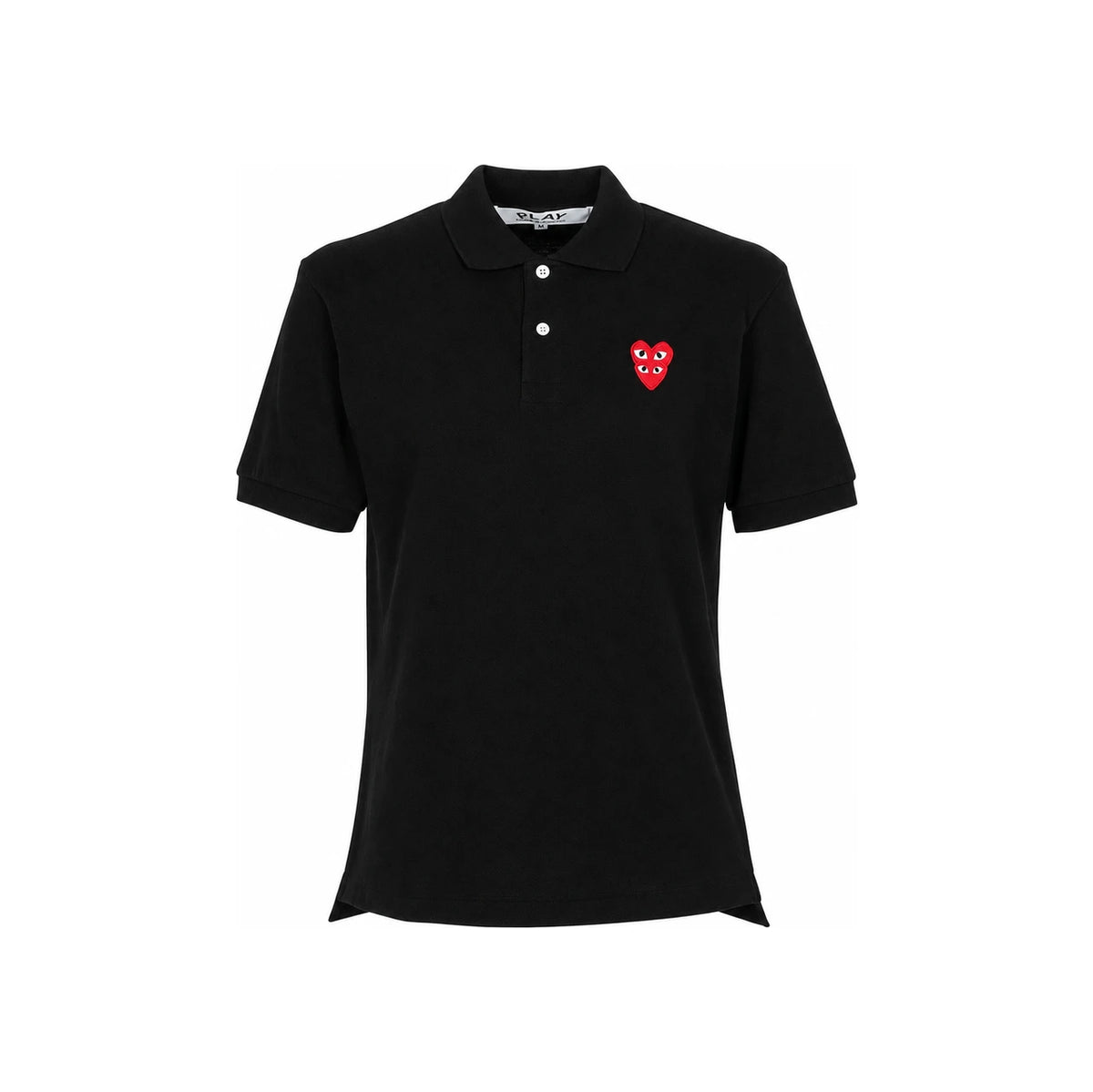 Comme des Garcons Double Heart Patch Polo Shirt Men Short Sleeve