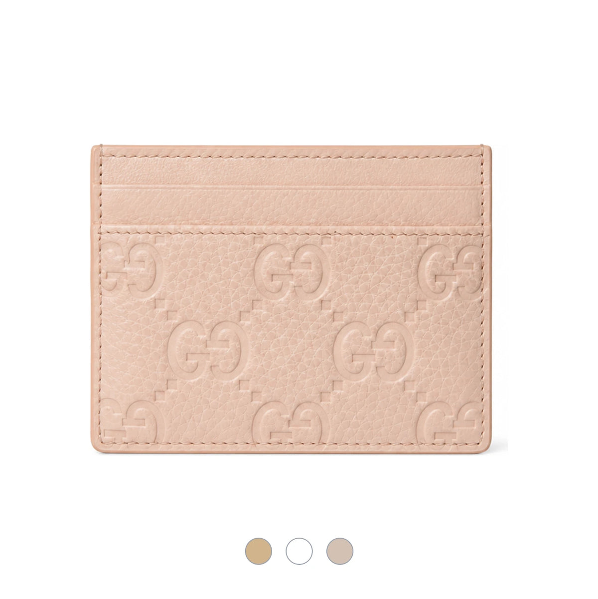GUCCI GG Emblem Leather Card Case Wallet