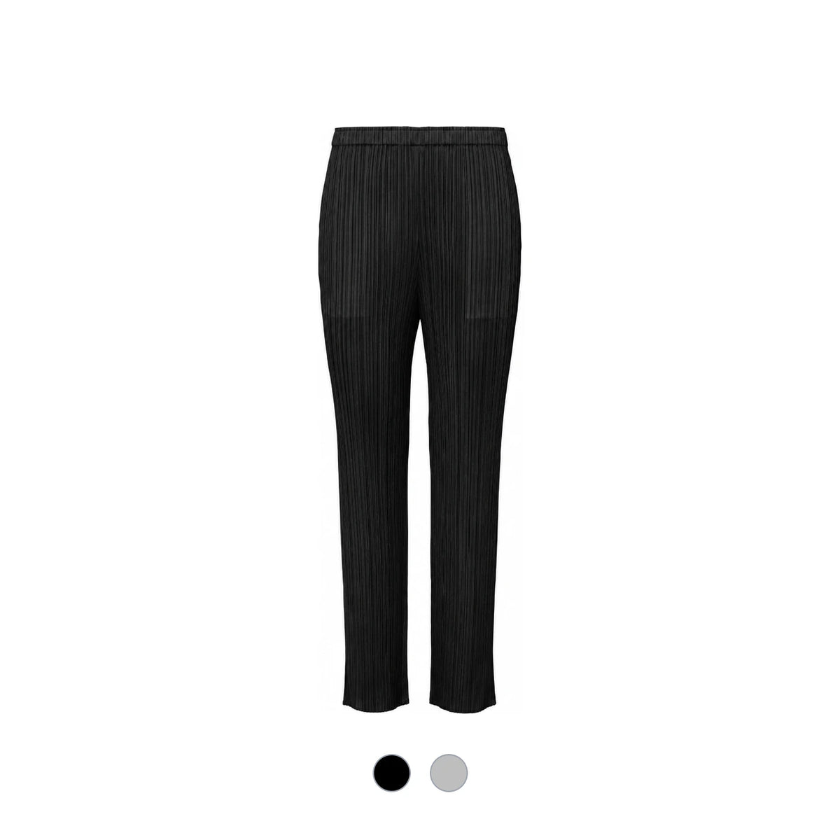 PLEATS PLEASE Black Gray Basic Long Straight Pants