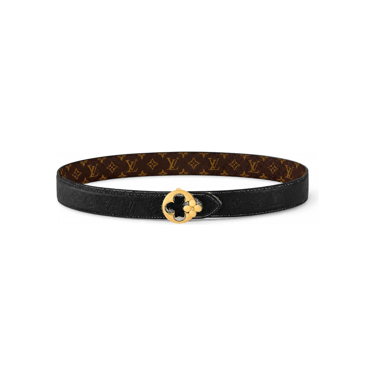 Louis Vuitton LV Flowergram Round 30mm Reversible Belt Black/Brown M8372