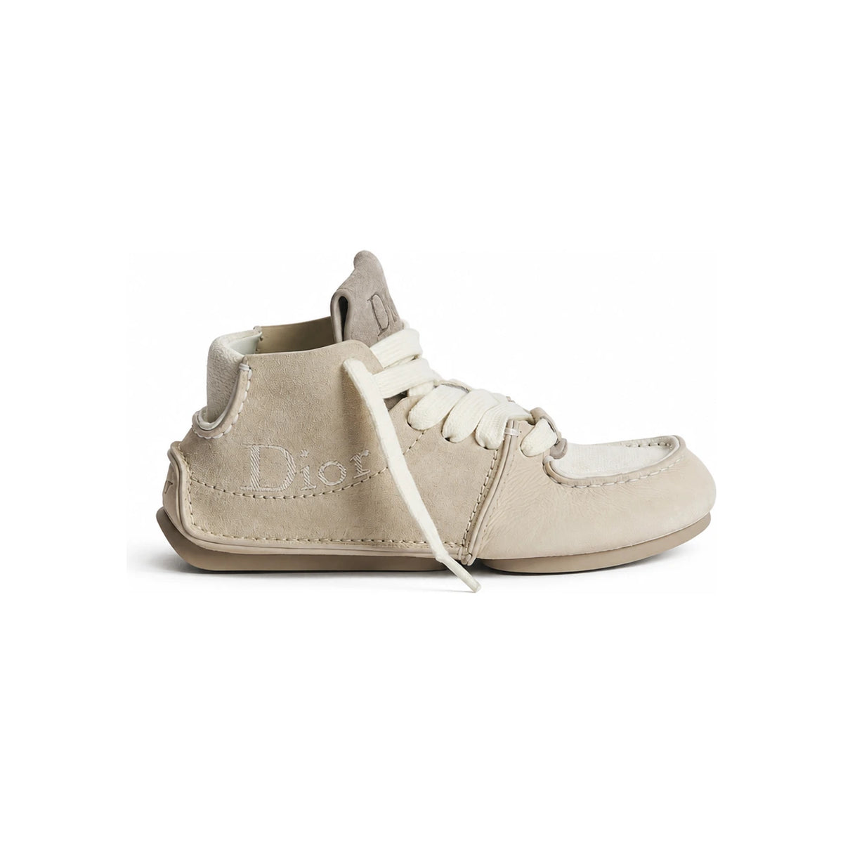 DIOR Beige Suede Calfskin Lodi Lace-Up Boots Low-Top Sneakers KCK533BEA S11U