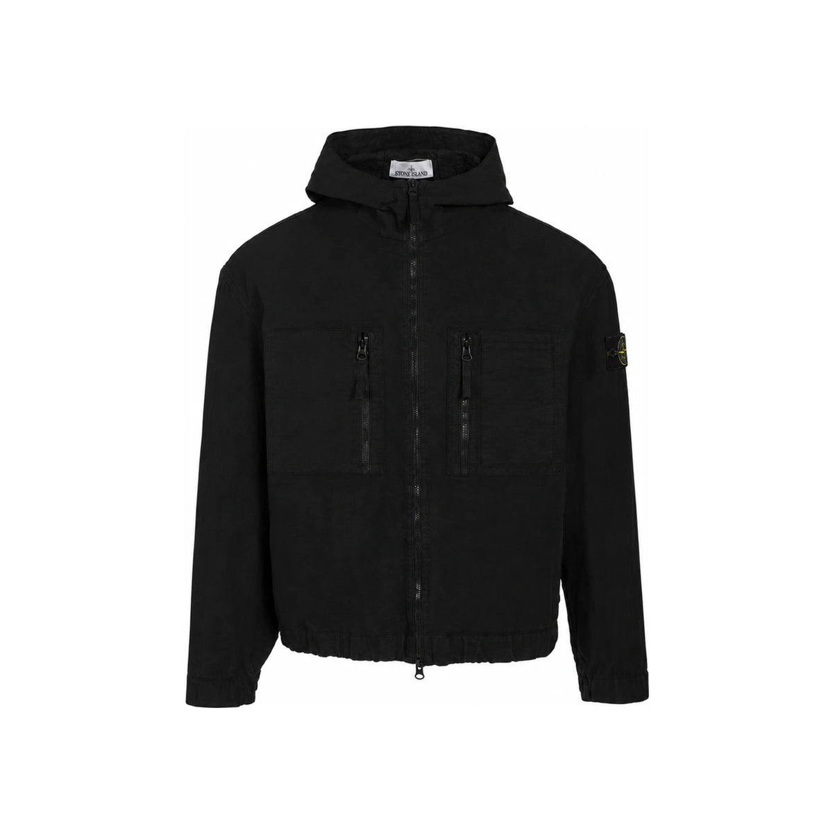 STONE ISLAND Cotton Ripstop Overshirt Long Sleeve Shirt Black