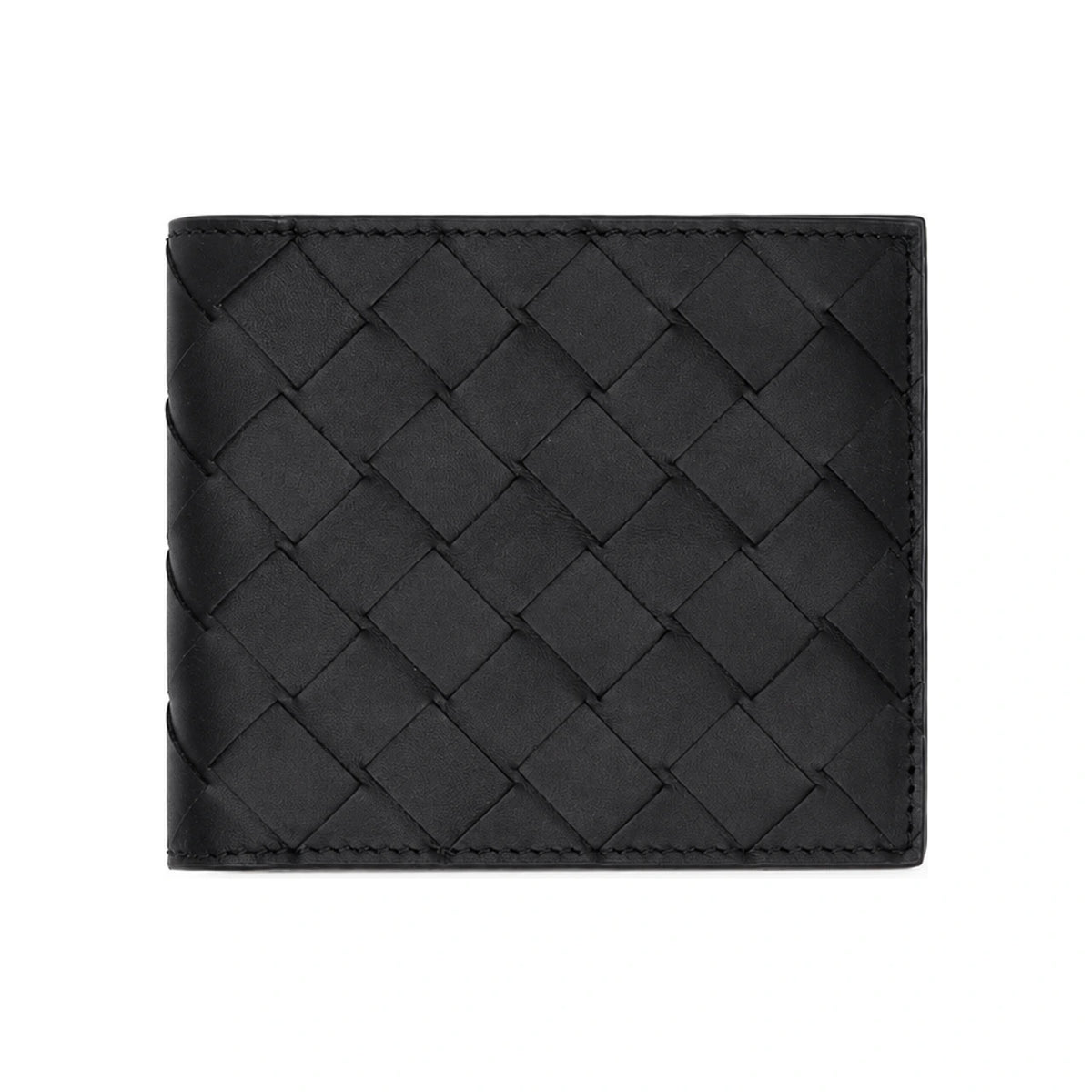 Bottega Veneta Intrecciato Black Leather Bifold Wallet