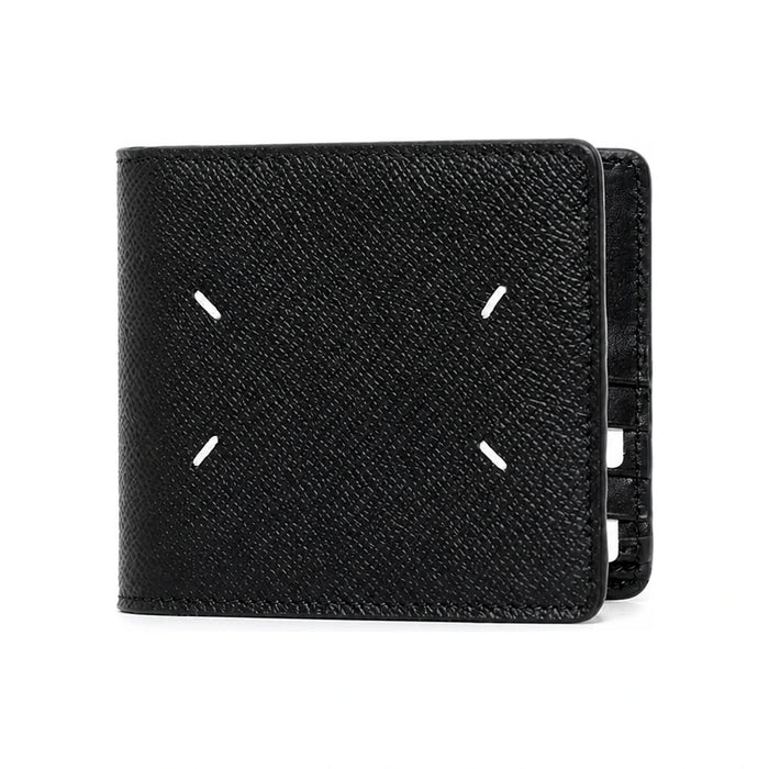 Maison Margiela Signature Stitch Black Leather Bifold Wallet