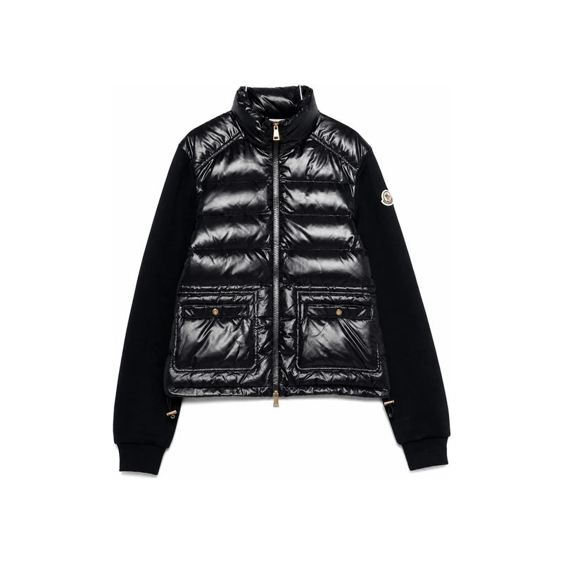 Moncler Tricot Logo Zip-Up Down Puffer Jacket