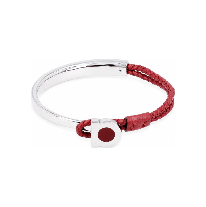 Ferragamo Gancini Semi Rigid Braided Leather Men’s Bracelet 77 0401 0791265