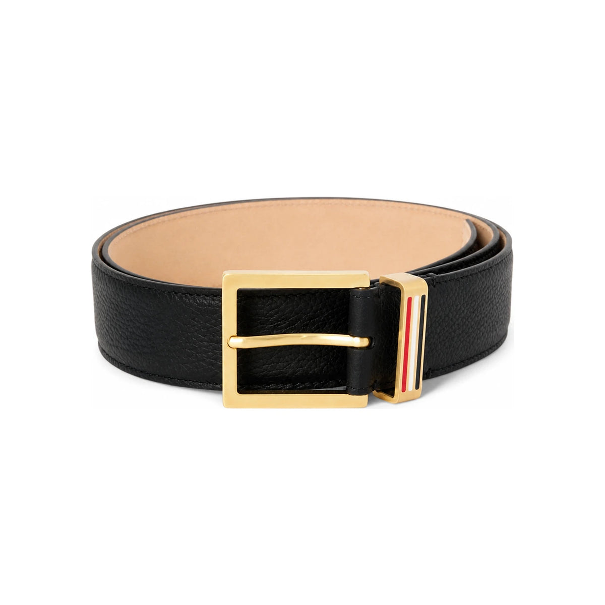 THOM BROWNE Men's Leather Belt Black